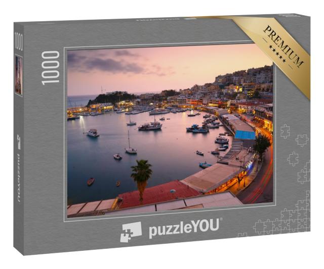 Puzzle 1000 Teile „Abend am Yachthafen Mikrolimano, Athen, Griechenland“