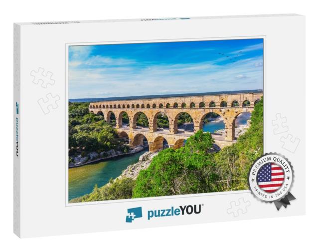 Three-Tiered Aqueduct Pont Du Gard Was Built in Roman Tim... Jigsaw Puzzle