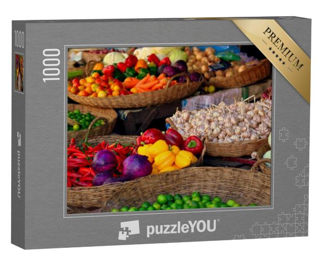 Puzzel 1000 stukjes „Groenten op de markt in Siem Reap, Cambodja“