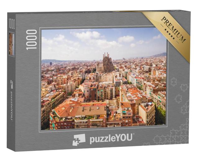 Puzzel 1000 stukjes „Sagrada Familia-kathedraal en stadsgezicht van Barcelona“