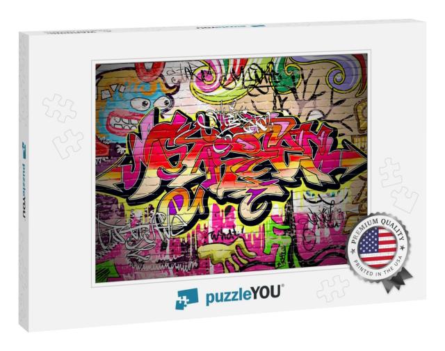 Graffiti Wall Background. Urban Art Graffiti Vector Desig... Jigsaw Puzzle
