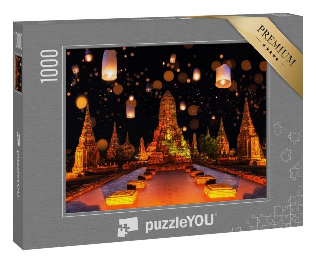 Puzzle 1000 Teile „Lichterfest in Ayutthaya, Thailand“