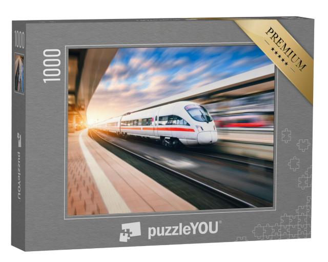 Puzzel 1000 stukjes „ICE-trein rijdt door het station“