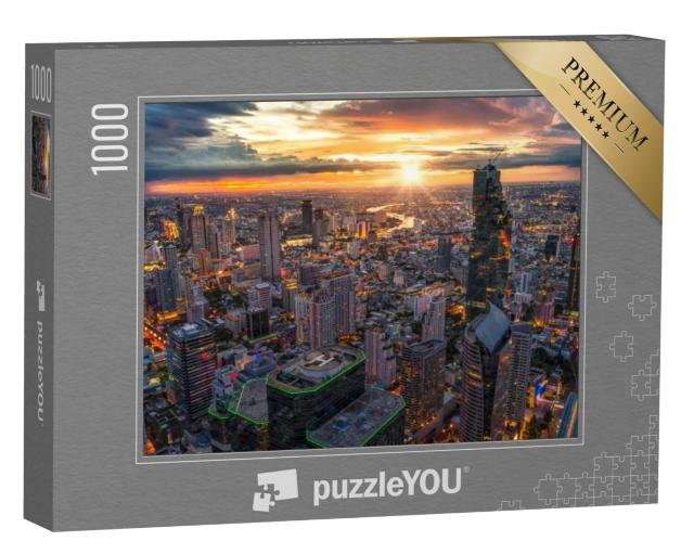 Puzzel 1000 stukjes „Bangkok, verlicht bij schemering“