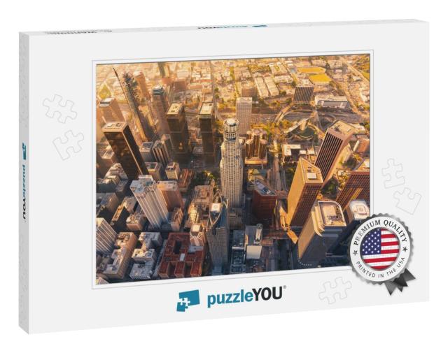 Aerial View of a Downtown Los Angeles At Sunset... Jigsaw Puzzle