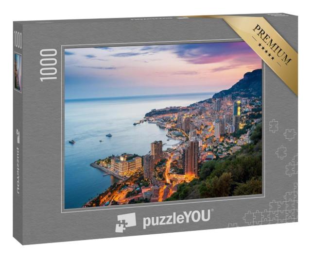 Puzzle 1000 Teile „Abend an der Côte d’Azur in Montecarlo, Monaco“