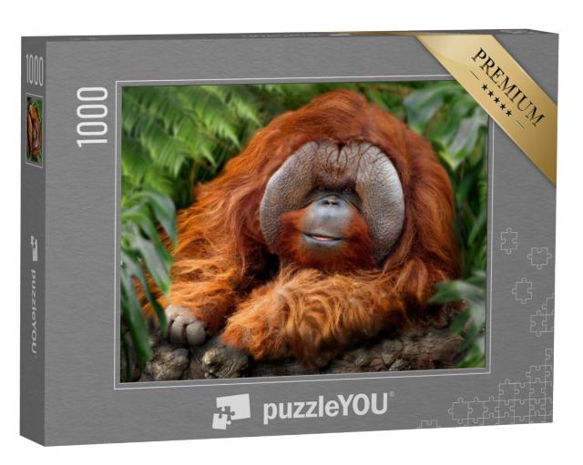 Puzzel 1000 stukjes „Tropisch regenwoud met orang-oetans“