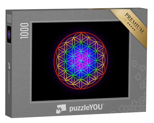 Puzzel 1000 stukjes „Levensbloem, Yantra Mandala“