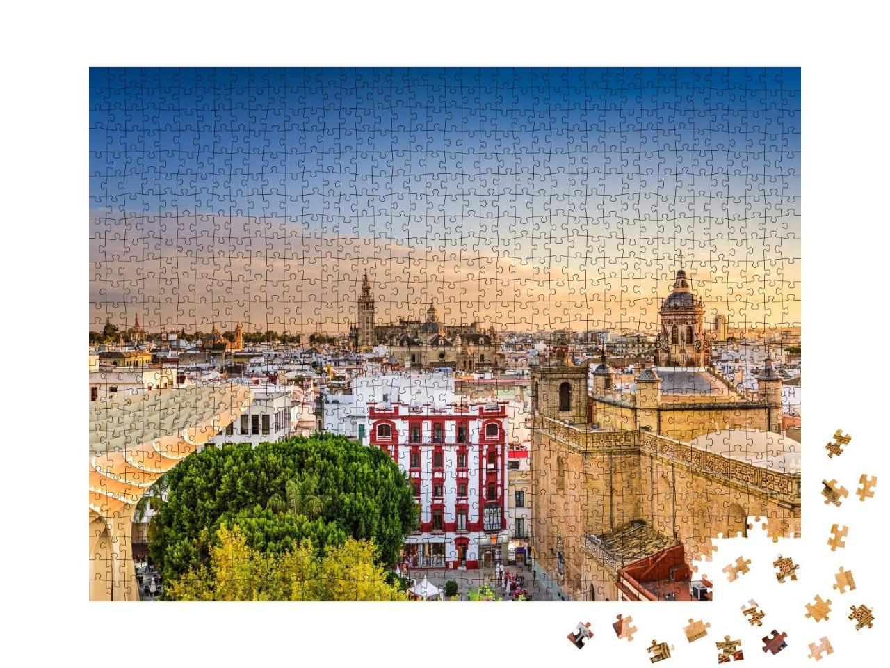 Puzzle 1000 Teile „Altstadtsilhouette von Sevilla, Spanien“