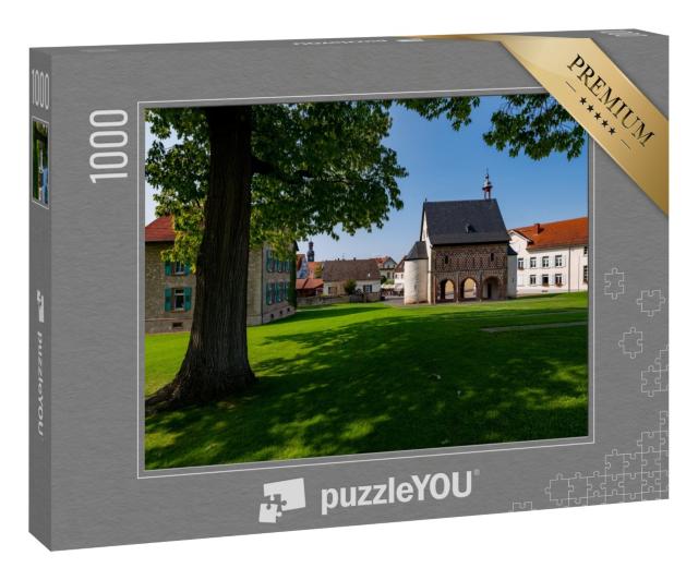 Puzzle 1000 Teile „Kloster zu Lorsch mit Königssaal und Klosterhügel bei Worms in Hessen“