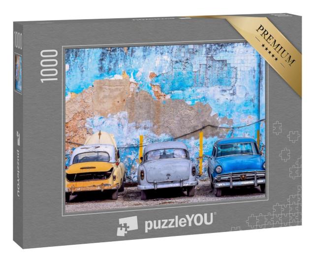 Puzzle 100 Teile „Alte Autos auf Kuba“