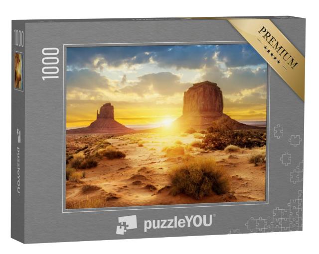 Puzzel 1000 stukjes „Zonsondergang in Monument Valley, VS“