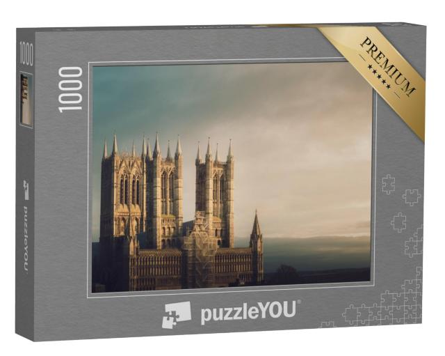 Puzzel 1000 stukjes „Lincoln Cathedral bij zonsondergang“