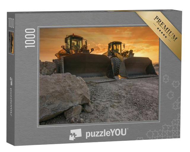 Puzzel 1000 stukjes „Twee graafmachines met shovel, klaar voor actie“