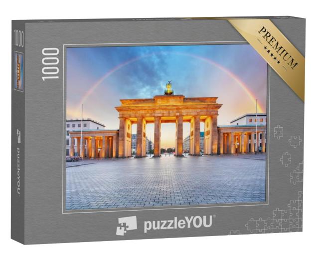 Puzzel 1000 stukjes „De Brandenburger Tor met regenboog“