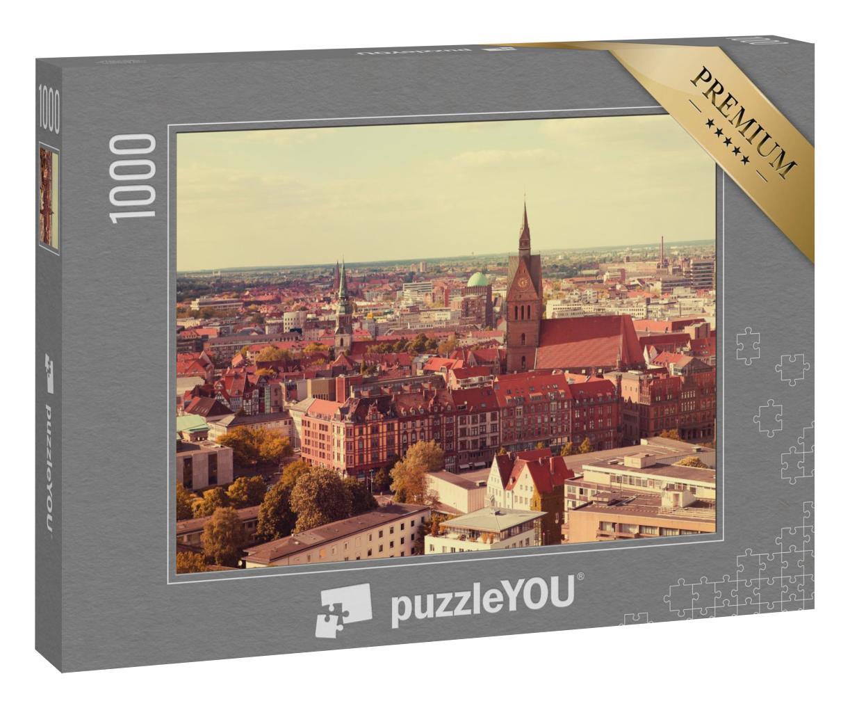 Puzzle 1000 Teile „Blick über Hannover, Niedersachsen, Deutschland“