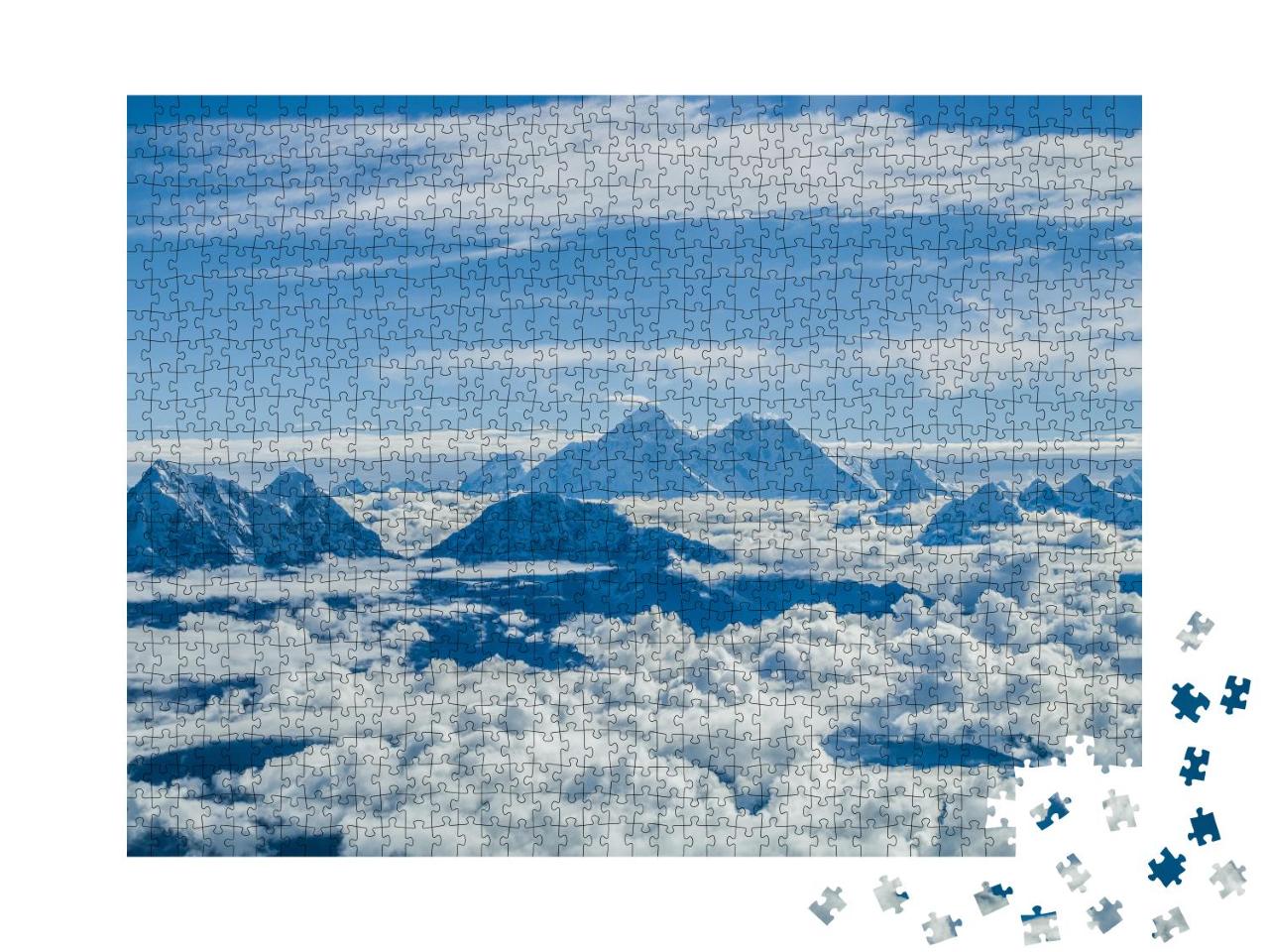 Puzzle 1000 Teile „Blick aus dem Cockpit: Himalaya und Mount Everest“