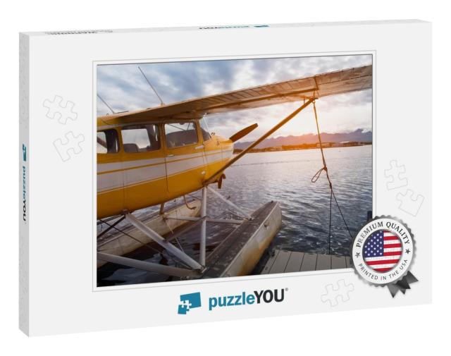 Private Hydroplane Aircraft Parked in Water Airport on th... Jigsaw Puzzle