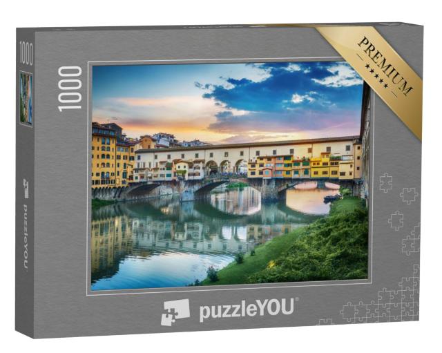 Puzzel 1000 stukjes „Ponte Vecchio aan de rivier de Arno in Florence, Italië“