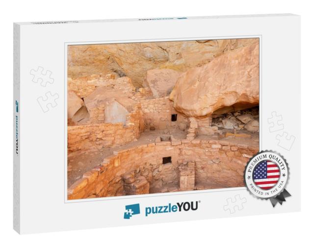 Usa, Colorado. Mesa Verde National Park, Remains of Wall... Jigsaw Puzzle