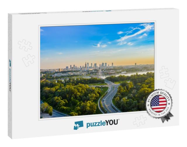 Beautiful Panoramic Aerial Drone View to the Center of Mo... Jigsaw Puzzle