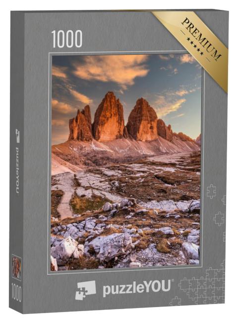 Puzzel 1000 stukjes „De drie toppen in de avond, Zuid-Tirol, Italië“