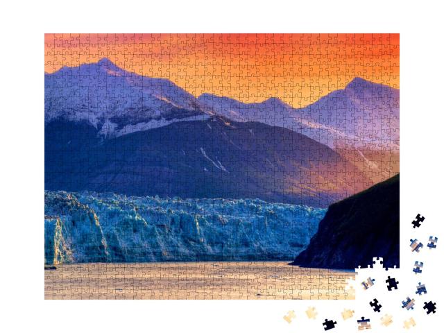 Puzzle 1000 Teile „Sonnenaufgang am Hubbard-Gletscher, Alaska“