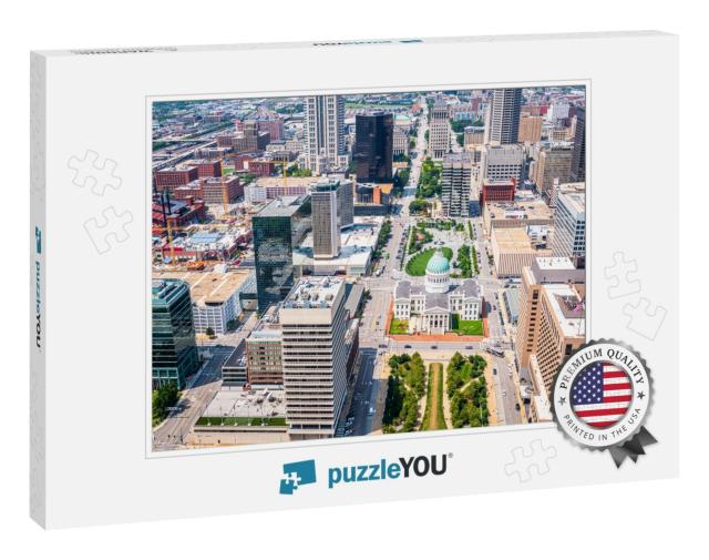 St. Louis, Missouri, USA Downtown Skyline from Above... Jigsaw Puzzle
