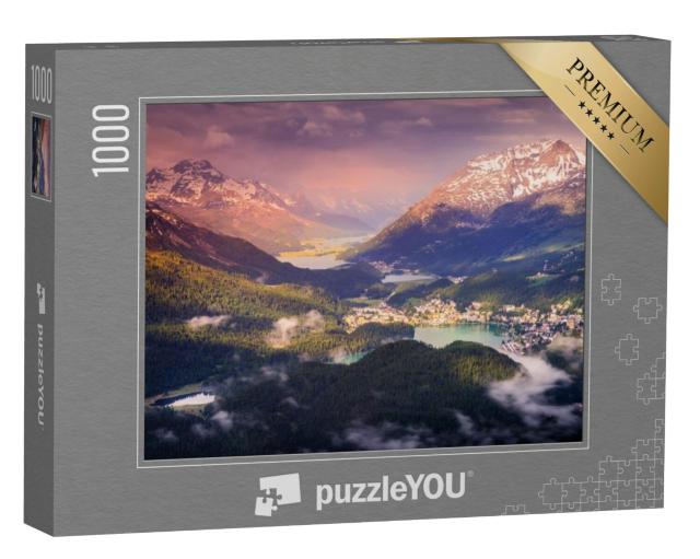 Puzzel 1000 stukjes „Meren van Celerina en Engadin, St. Moritz, Silvaplana“