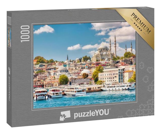 Puzzle 1000 Teile „Golden Horn Bucht von Istanbul mit Blick auf Suleymaniye “