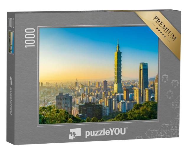 Puzzel 1000 stukjes „Stadsgezicht met de wolkenkrabber Taipei 101, Taiwan“