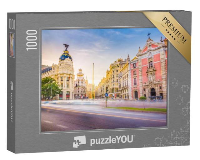 Puzzel 1000 stukjes „Gran Via, centrum van Madrid, Spanje“