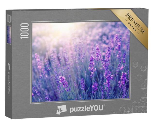 Puzzel 1000 stukjes „Geurende lavendel bij zonsondergang, Provence, Frankrijk“