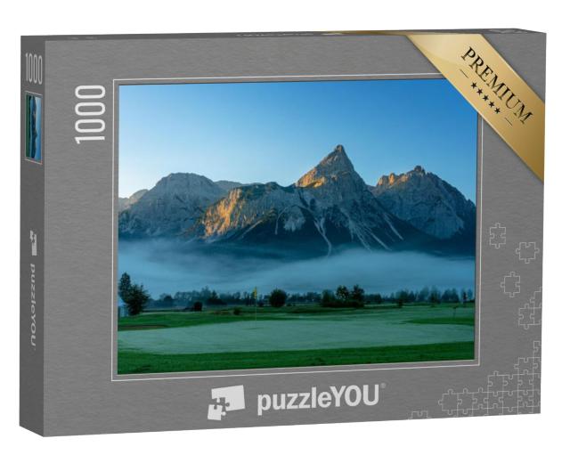 Puzzel 1000 stukjes „Golfbaan op de Wetterstein bergen“