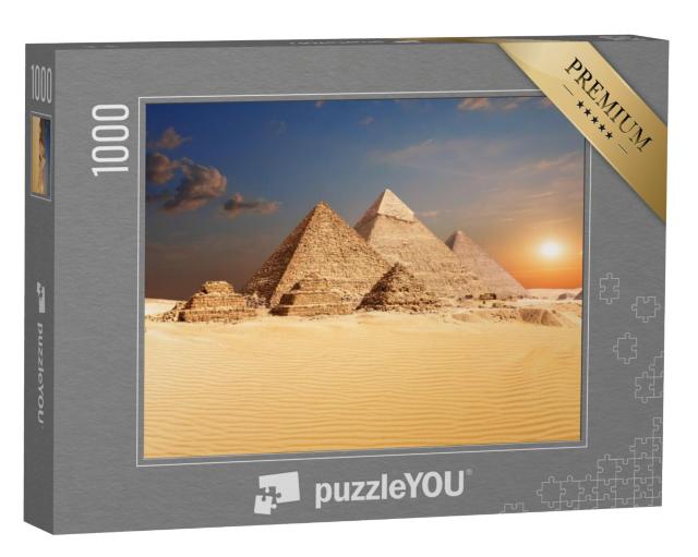 Puzzel 1000 stukjes „Beroemde Egyptische piramides van Gizeh“