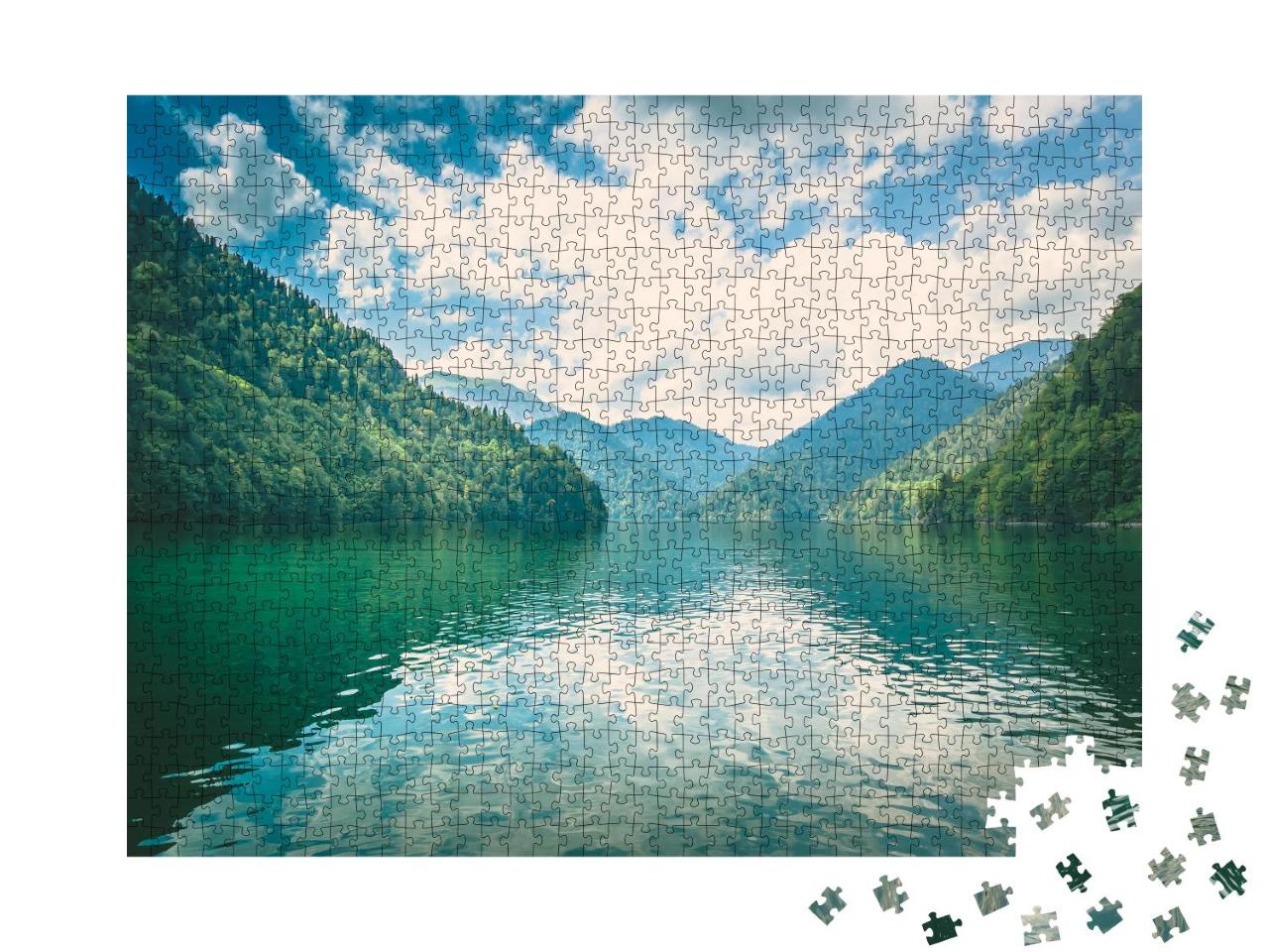 Puzzle 1000 Teile „Riza-See in der Region Abhazia, Georgien“