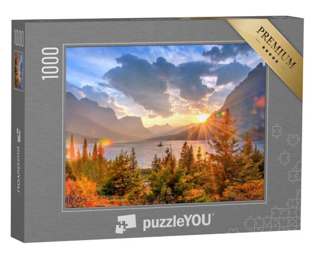 Puzzel 1000 stukjes „Saint Mary Lake en Wild Goose Island, Montana, VS“