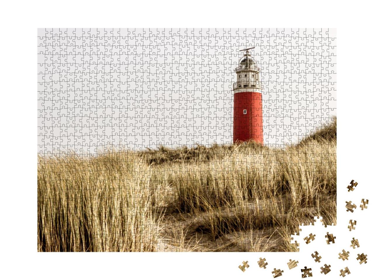 Puzzle 1000 Teile „Berühmter roter Leuchtturm der niederländischen Insel Texel“