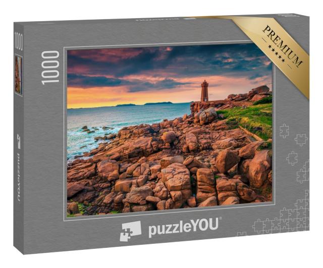 Puzzle 1000 Teile „Wilde und malerische Küste bei Ploumanach, Bretagne, Frankreich“