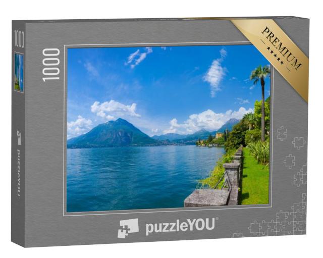 Puzzel 1000 stukjes „Zonnig panorama van het Comomeer“