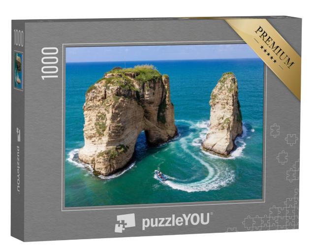 Puzzel 1000 stukjes „Rouche Rocks in Beiroet, Libanon“