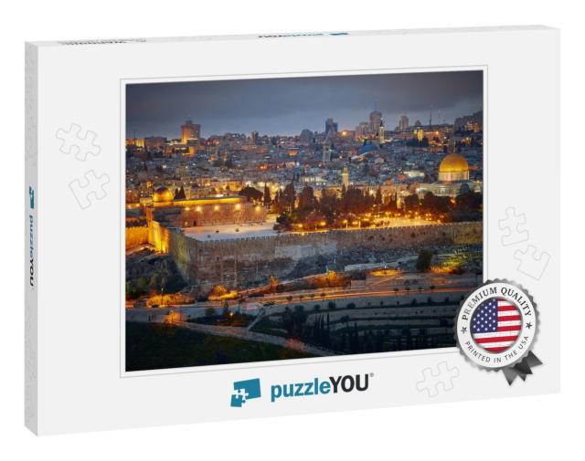 Evening View to Jerusalem Old City. Israel... Jigsaw Puzzle