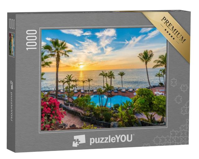 Puzzel 1000 stukjes „Zonsondergang aan de kust van Adeje, Tenerife, Spanje“