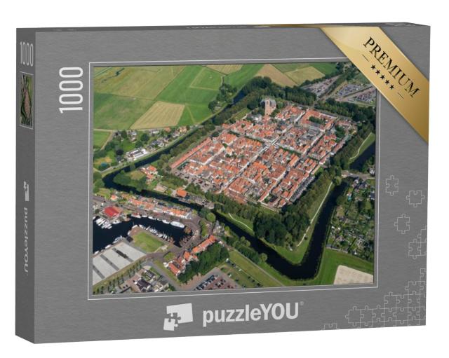 Puzzel 1000 stukjes „Luchtfoto van de vestingstad Elburg, Gelderland in Nederland“