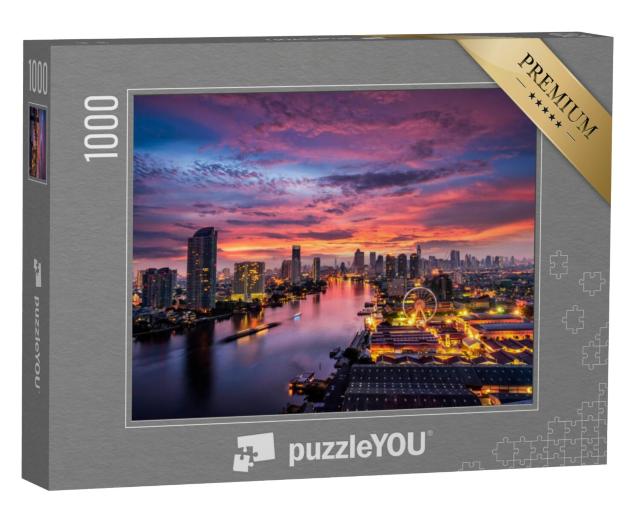 Puzzel 1000 stukjes „Zonsopgang boven het zakendistrict van Bangkok“