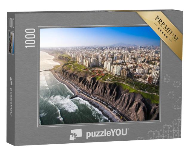 Puzzel 1000 stukjes „Panoramisch uitzicht op Lima vanaf Miraflores, Peru“