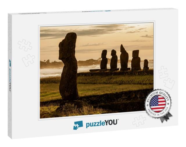 The Tahai Ceremonial Complex on Rapa Nui Easter Island in... Jigsaw Puzzle