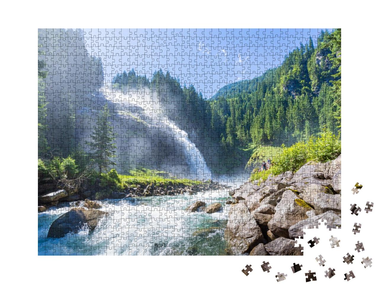 Puzzle 1000 Teile „Krimmler Wasserfälle im Nationalpark Hohe Tauern, Salzburg, Österreich“
