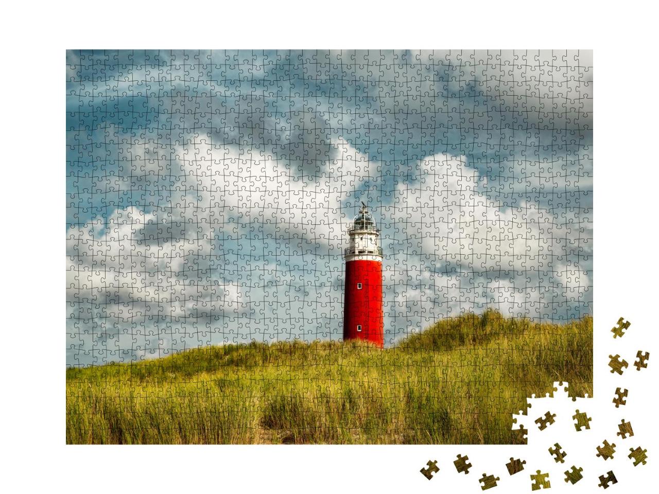 Puzzle 1000 Teile „Der rote Leuchtturm der Insel Texel, Niederlande“