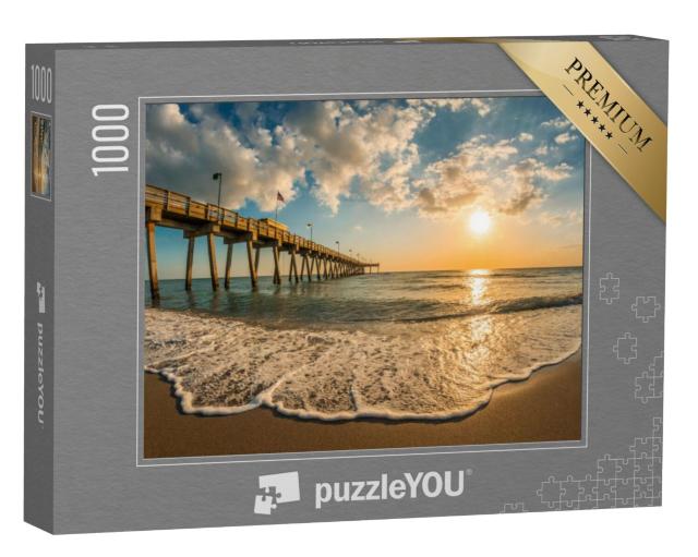 Puzzel 1000 stukjes „Avondsfeer bij de pier van Venice, Florida“